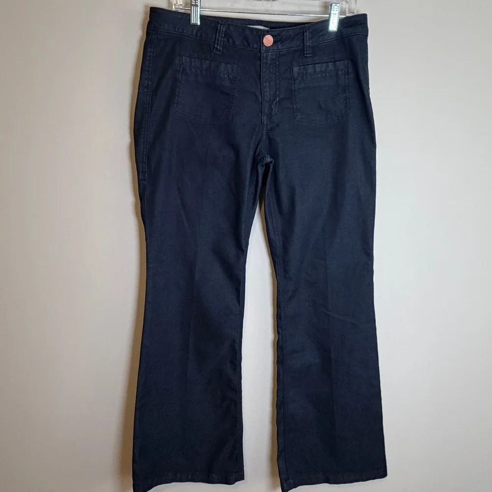 Cabi Jeans Farrah Dark Wash Blue Flare Wide-Leg Style 146R Size 12 NWOT - Picture 1 of 8
